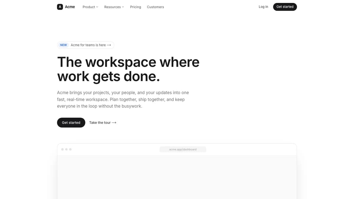 SaaS starter template home page
